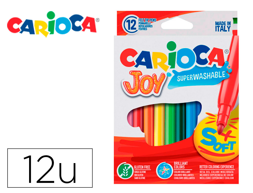 ROTULADOR CARIOCA JOY CAJA DE 12 UNIDADES COLORES SURTIDOS