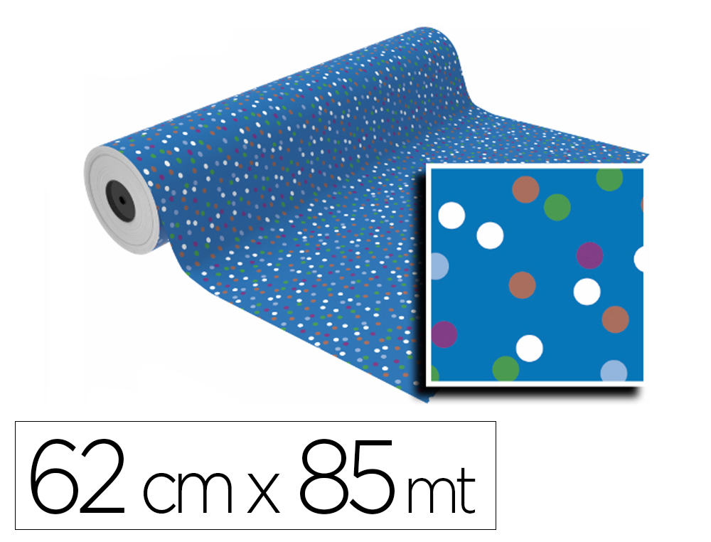 PAPEL DE REGALO BASIKA LN2001-H BOBINA ANCHO 62 CM LONGITUD 85 M PESO 4 KG GRAMAJE 60 GR