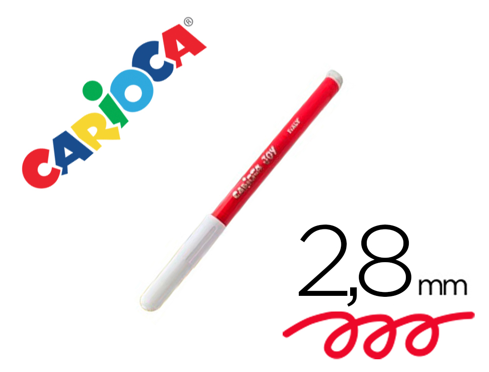 ROTULADOR CARIOCA JOY PUNTA FINA 2,8 MM LAVABLE COLOR ROJO