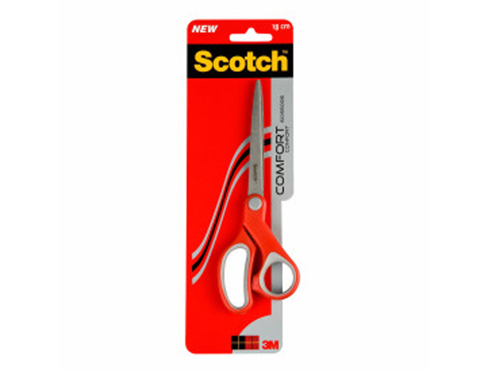 TIJERA OFICINA SCOTCH CONFORT 18 CM DE ACERO INOXIDABLE MANGO ERGONOMICO AMBIDIESTROS