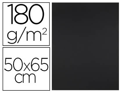 CARTULINA LIDERPAPEL 50X65 CM 180G/M2 NEGRO PAQUETE DE 25 HOJAS