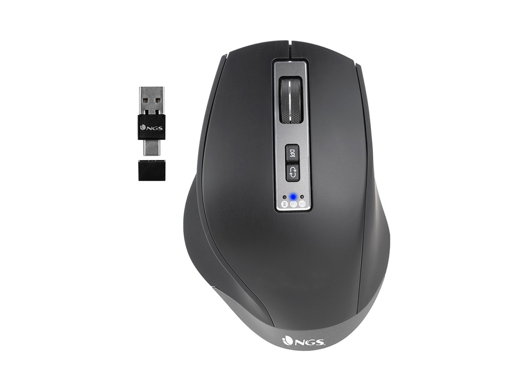 RATON NGS BLUR OPTICO 800/1600/3200 DPI INALAMBRICO MULTIMODE 6 BOTONES RECEPTOR USB-A + USB-C 2,4 GHZ COLOR
