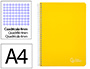 CUADERNO ESPIRAL LIDERPAPEL A4 WITTY TAPA DURA 80H 90GR CUADRO 4MM CON MARGEN COLOR AMARILLO