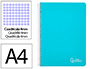 CUADERNO ESPIRAL LIDERPAPEL A4 WITTY TAPA DURA 80H 90GR CUADRO 4MM CON MARGEN COLOR CELESTE