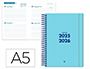 AGENDA ESCOLAR LIDERPAPEL 25-26 ESPIRAL BASIC AZUL 2 DIAS PAGINA A5 BILINGE PAPEL FSC 70 GR