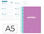 AGENDA ESCOLAR LIDERPAPEL 25-26 ESPIRAL CLASSIC MORADO SEMANA VISTA A5 BILINGE PAPEL FSC 70 GR