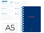 AGENDA ESCOLAR LIDERPAPEL 25-2 6 ESPIRAL CLASSIC AZUL OSCURO SEMANA VISTA A5 BILINGE PAPEL FSC 70 GR