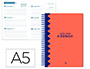 AGENDA ESCOLAR LIDERPAPEL 25-26 ESPIRAL CLASSIC ROJO SEMANA VISTA A5 BILINGE PAPEL FSC 70 GR
