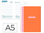 AGENDA ESCOLAR LIDERPAPEL 25-26 ESPIRAL CLASSIC NARANJA DIA PAGINA A5 BILINGE PAPEL FSC 70 GR