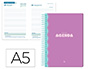 AGENDA ESCOLAR LIDERPAPEL 25-26 ESPIRAL CLASSIC MORADO DIA PAGINA A5 BILINGE PAPEL FSC 70 GR