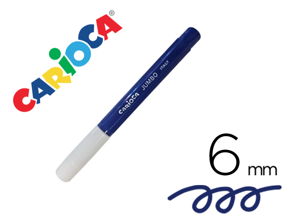 ROTULADOR CARIOCA JUMBO LAVABLE AZUL PUNTA GRUESA 6 MM