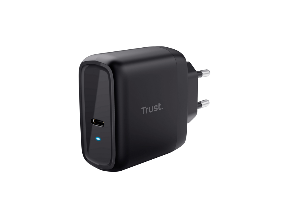 CARGADOR UNIVERSAL TRUST MAXO DE PARED 65W USB-C COLOR NEGRO
