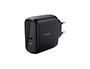 CARGADOR UNIVERSAL TRUST MAXO DE PARED 65W USB-C COLOR NEGRO