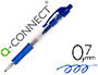 BOLIGRAFO Q-CONNECT RETRACTIL CON SUJECION DE CAUCHO TINTA ACEITE 0,7 MM COLOR AZUL
