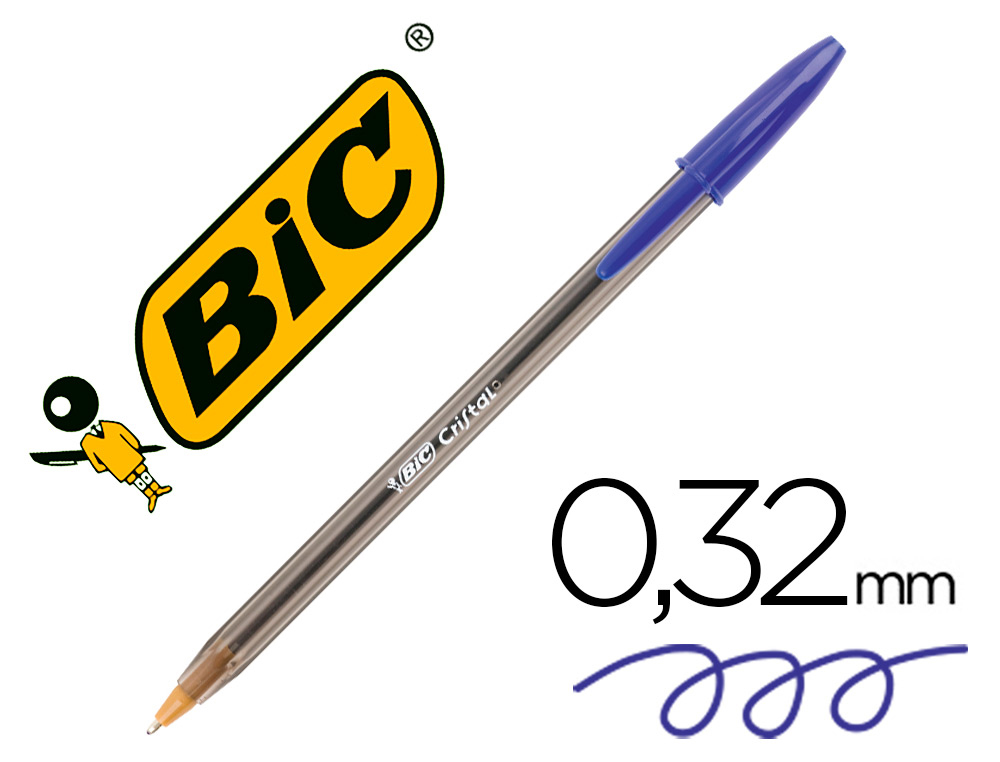 BOLIGRAFO BIC CRISTAL ORIGINAL TINTA AZUL UNIDAD