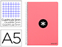 CUADERNO ESPIRAL LIDERPAPEL A5 ANTARTIK TAPA DURA 80H 100 GR CUADRO 5MM COLOR CORAL