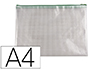 BOLSA MULTIUSOS Q-CONNECT MALLA DIN A4 APERTURA SUPERIORCON CREMALLERA VERDE