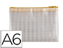 BOLSA MULTIUSOS Q-CONNECT MALLA DIN A6 APERTURA SUPERIOR CON CREMALLERA AMARILLO