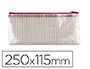 BOLSA MULTIUSOS Q-CONNECT MALLA CHEQUE 250X115 MM APERTURA SUPERIOR CON CREMALLERA ROJO