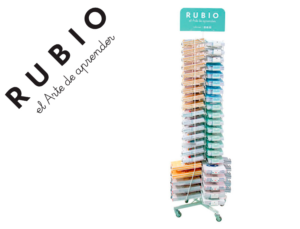 EXPOSITOR CUADERNOS RUBIO METALICO GIRATORIO CONTENIDO 1400 UNIDADES SURTIDAS 2000X630X630 MM