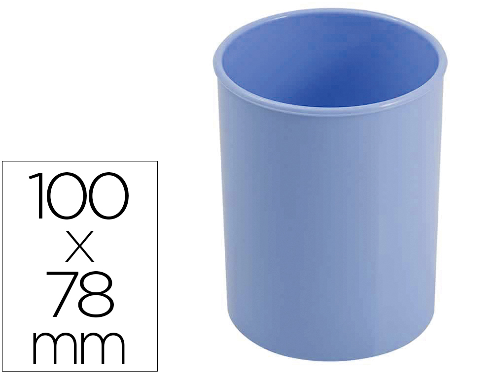 CUBILETE PORTALAPICES FAIBO AZUL PASTEL OPACO PLASTICO DIAMETRO 78 MM ALTO 100 MM