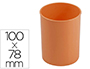 CUBILETE PORTALAPICES FAIBO NARANJA PASTEL OPACO PLASTICO DIAMETRO 78 MM ALTO 100 MM