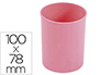 CUBILETE PORTALAPICES FAIBO ROSA PASTEL OPACO PLASTICO DIAMETRO 78 MM ALTO 100 MM