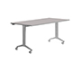 MESA DE OFICINA ROCADA 160X80CM CON TABLERO ABATIBLE 90 ACABADO FD02 ALUMINIO/GRIS