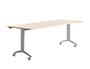MESA DE OFICINA ROCADA 180X80CM CON TABLERO ABATIBLE 90 ACABADO FD01 ALUMINIO/HAYA