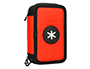 PLUMIER ESCOLAR ANTARTIK TRIPLE CREMALLERA COLOR ROJO 36 PIEZAS