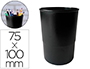 CUBILETE PORTALAPICES LIDERPAPEL NEGRO OPACO PLASTICO 100% RECICLADO ECOUSE DIAMETRO 75 MM ALTO 100 MM
