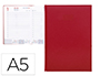 AGENDA ENCUADERNADA LIDERPAPEL CRETA 15X21 CM 2024 DIA PAGINA COLOR ROJO PAPEL 70 GR