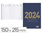 DIETARIO LIDERPAPEL 15X21,5 CM 2024 CUARTO COLOR AZUL PAPEL 70 GR