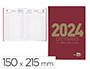 DIETARIO LIDERPAPEL 15X21,5 CM 2024 CUARTO COLOR ROJO PAPEL 70 GR