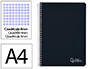 CUADERNO ESPIRAL LIDERPAPEL A4 WITTY TAPA DURA 80H 90GR CUADRO 4MM CON MARGEN COLOR NEGRO