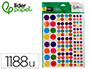 GOMETS LIDERPAPEL AUTOADHESIVO FIGURAS DE COLORES Y TAMAOS SURTIDOS BOLSA DE 10 HOJAS 1188 UNIDADES