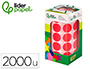 GOMETS LIDERPAPEL AUTOADHESIVO CIRCULOS 20 MM ROJO ROLLO DE 2000 UNIDADES EN CAJA DE CARTON