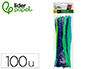LIMPIAPIPAS DE CHENILLA LIDERPAPEL 30 CM COLORES MATE SURTIDOS BOLSA DE 100 UNIDADES