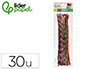 LIMPIAPIPAS DE CHENILLA LIDERPAPEL 30 CM DOS COLORES BRILLANTES SURTIDOS BOLSA DE 30 UNIDADES