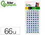 OJO ADHESIVO LIDERPAPEL 10 MM CON PUPILA NEGRA Y PESTAA DE COLOR AZUL PACK DE 66 UNIDADES