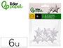 FIGURA DE ESPUMA BLANCA LIDERPAPEL ESTRELLA DE 4 CM BOLSA CON 6 UNIDADES