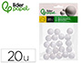 FIGURA DE ESPUMA BLANCA LIDERPAPEL BOLA DE 2 CM BOLSA CON 20 UNIDADES