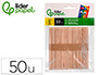 PALITOS DE MADERA LIDERPAPEL COLOR NATURAL 11,4 X 1 CM BOLSA CON 50 UNIDADES