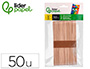 PALITOS DE MADERA LIDERPAPEL COLOR NATURAL 15 X 1,8 CM BOLSA CON 50 UNIDADES