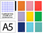 CUADERNO ESPIRAL LIDERPAPEL A5 WITTY TAPA DURA 80H 90GR CUADRO 5MM CON MARGEN COLORES SURTIDOS