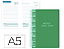 AGENDA ESCOLAR LIDERPAPEL 25-26 ESPIRAL CLASSIC VERDE DIA PAGINA A5 BILINGE PAPEL FSC 70 GR