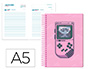 AGENDA ESCOLAR LIDERPAPEL 25-26 ESPIRAL GAME ON ROSA DIA PAGINA A5 BILINGE PAPEL FSC 80 GR