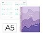 AGENDA ESCOLAR LIDERPAPEL 25-26 ESPIRAL MELTING MORADO SEMANA VISTA A5 BILINGE PAPEL FSC 80 GR