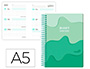 AGENDA ESCOLAR LIDERPAPEL 25-26 ESPIRAL MELTING VERDE SEMANA VISTA A5 BILINGE PAPEL FSC 80 GR