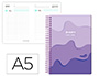 AGENDA ESCOLAR LIDERPAPEL 25-26 ESPIRAL MELTING MORADO DIA PAGINA A5 BILINGE PAPEL FSC 80 GR